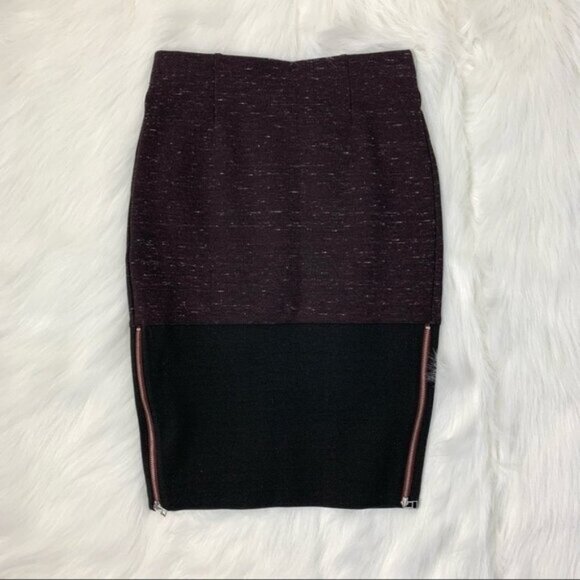 Aritzia Wilfred Campagne Pencil Skirt Heathered High Rise Waist zipper Size 0 - Picture 10 of 15